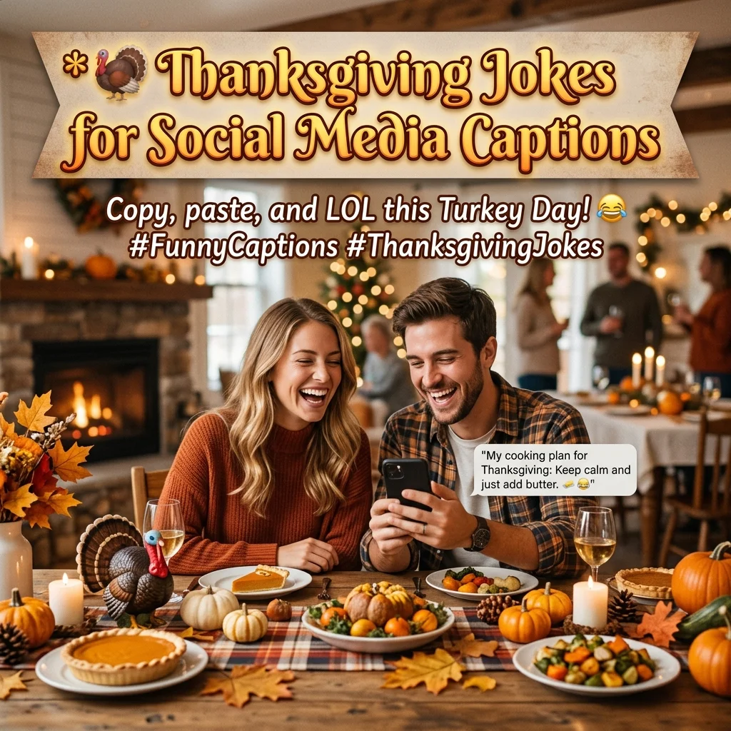 🦃 Thanksgiving Jokes for Social Media Captions