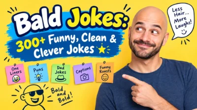 Bald jokes featuring 300+ funny, clean, and clever jokes for lighthearted laughs
