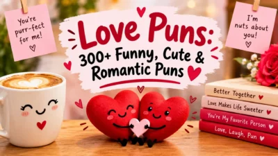 Love puns with 300+ funny, cute, and romantic jokes for couples and anyone who loves playful humor.