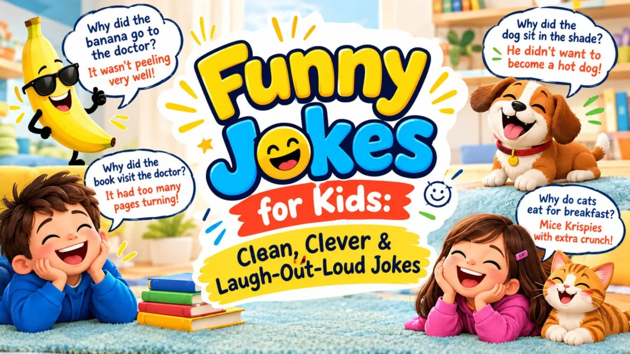 Funny jokes for kids with clean, clever, and laugh-out-loud family-friendly humor