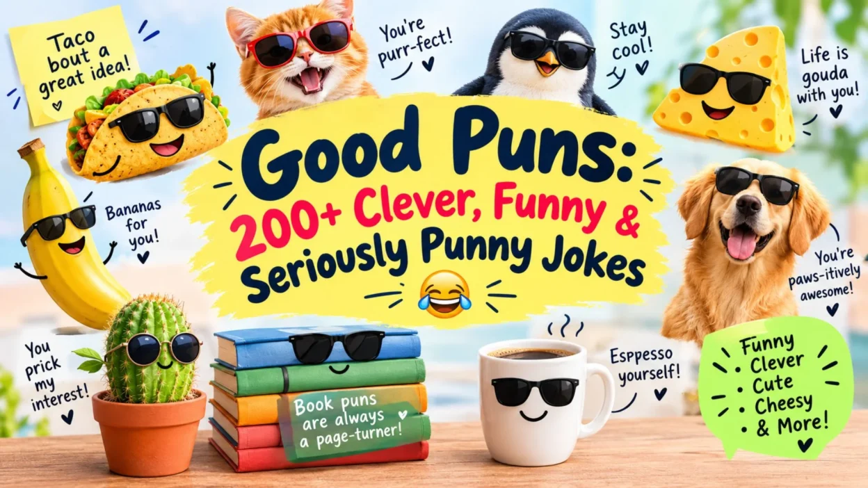 Good puns with funny, clever, and seriously punny jokes for everyday laughs