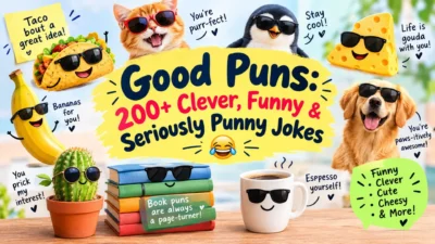 Good puns with funny, clever, and seriously punny jokes for everyday laughs